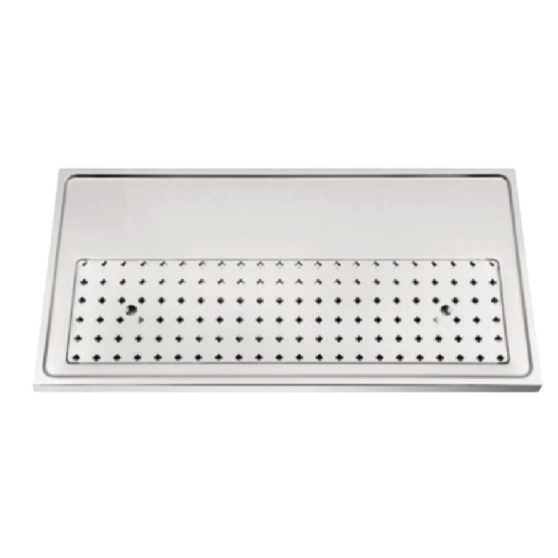 Stainless steel drip tray with drain