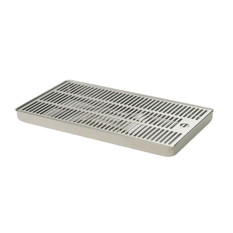 Stainless steel countertop drip tray with drain