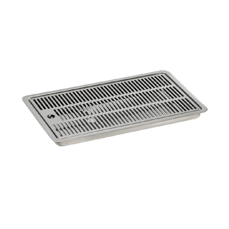 Stainless steel built-in drip tray with drain